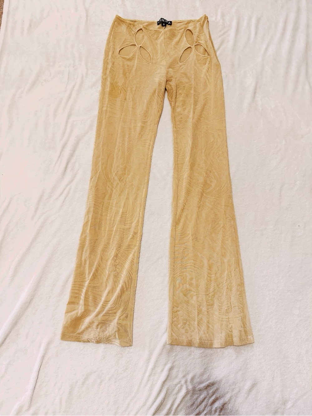 I.AM.GIA Beige Cutout Wide-Leg Pants